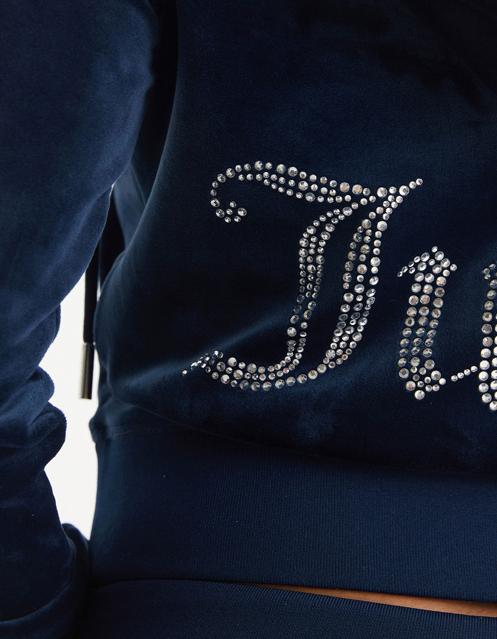 JUICY COUTURE OG Bling Womens Zip-Up Hoodie - NAVY