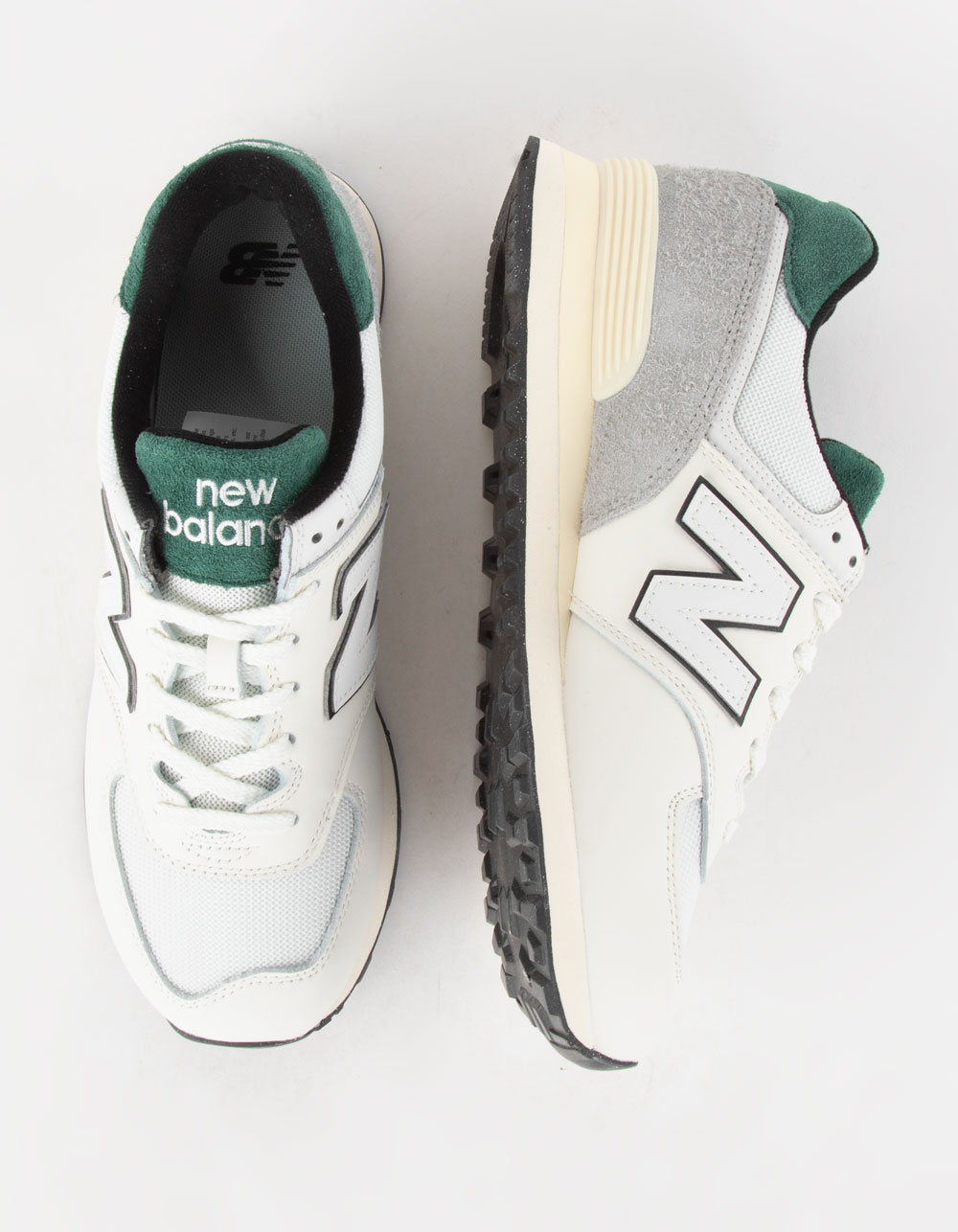 NEW BALANCE 574 Mens Shoes WHT/GREEN Tillys