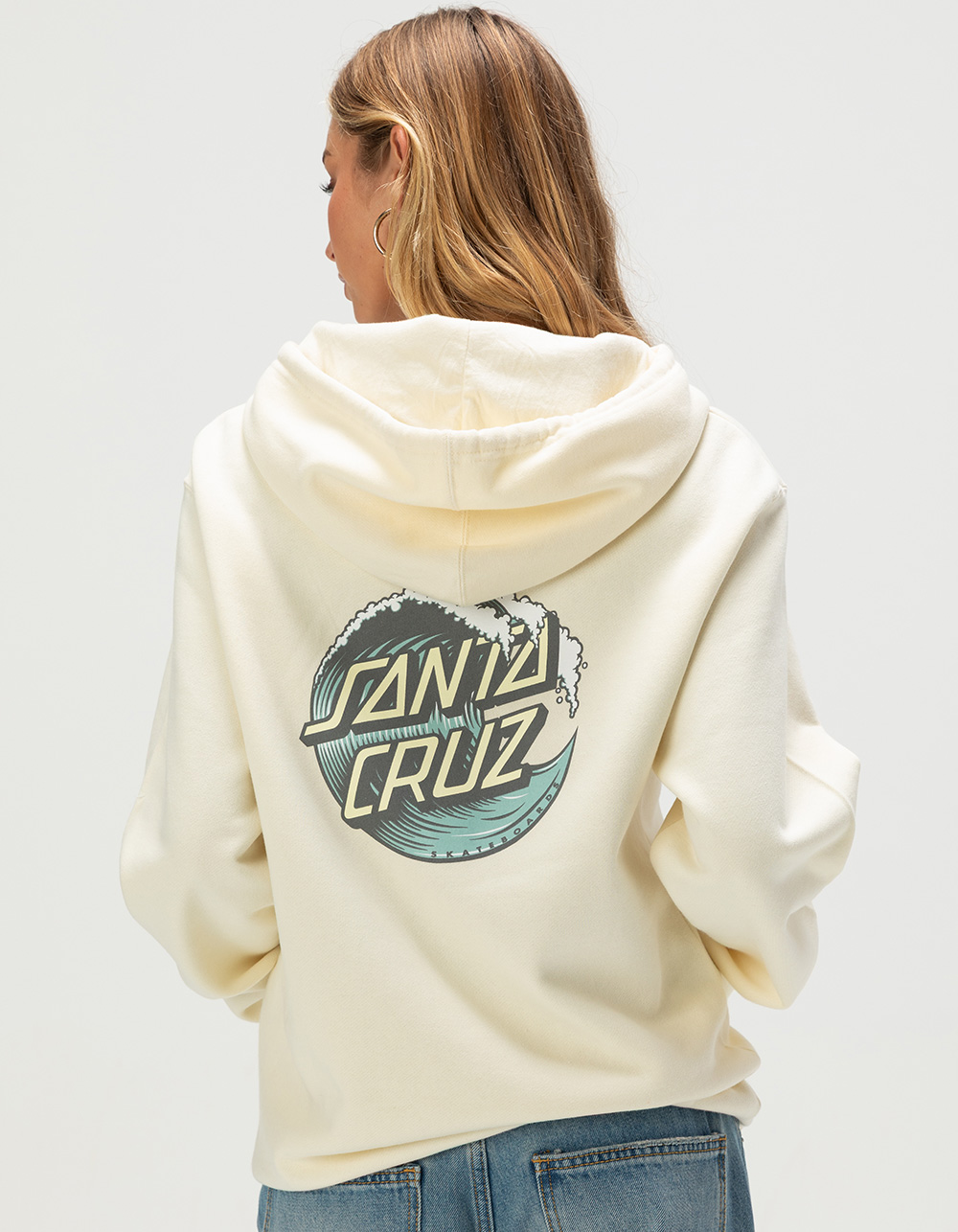 SANTA CRUZ Wave Dot Womens Hoodie - IVORY