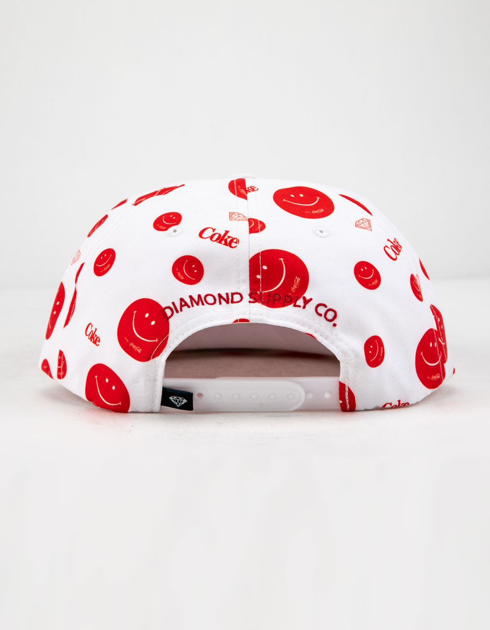 DIAMOND SUPPLY CO. x Coca-Cola Smiley White Mens Snapback Hat image number 1