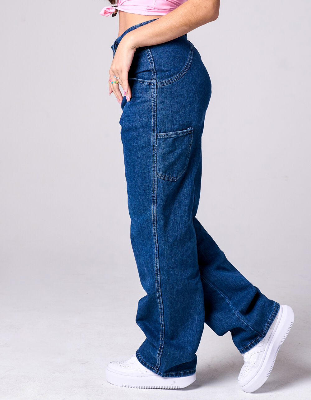 TRUEWRLD Womens High Waisted Jeans - DARK STONE | Tillys