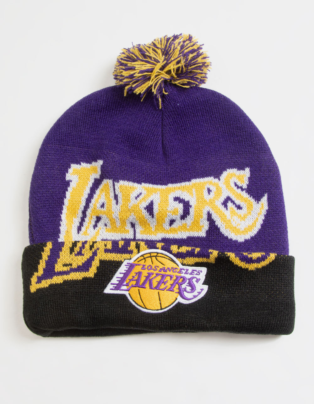 lakers beanie pom
