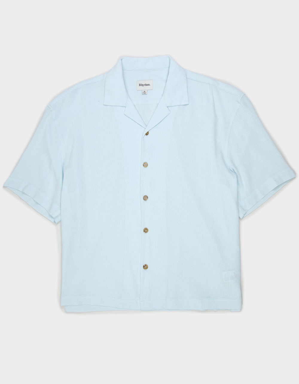 RHYTHM Relaxed Texture Mens Button Up Shirt - BLUE