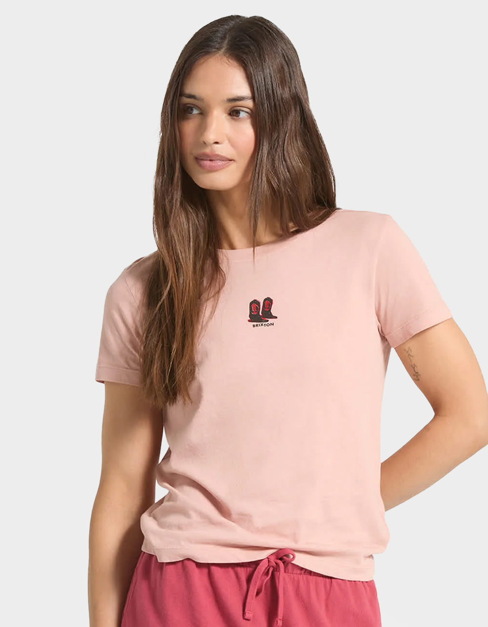 BRIXTON Two Boots Womens Slim Tee - PINK