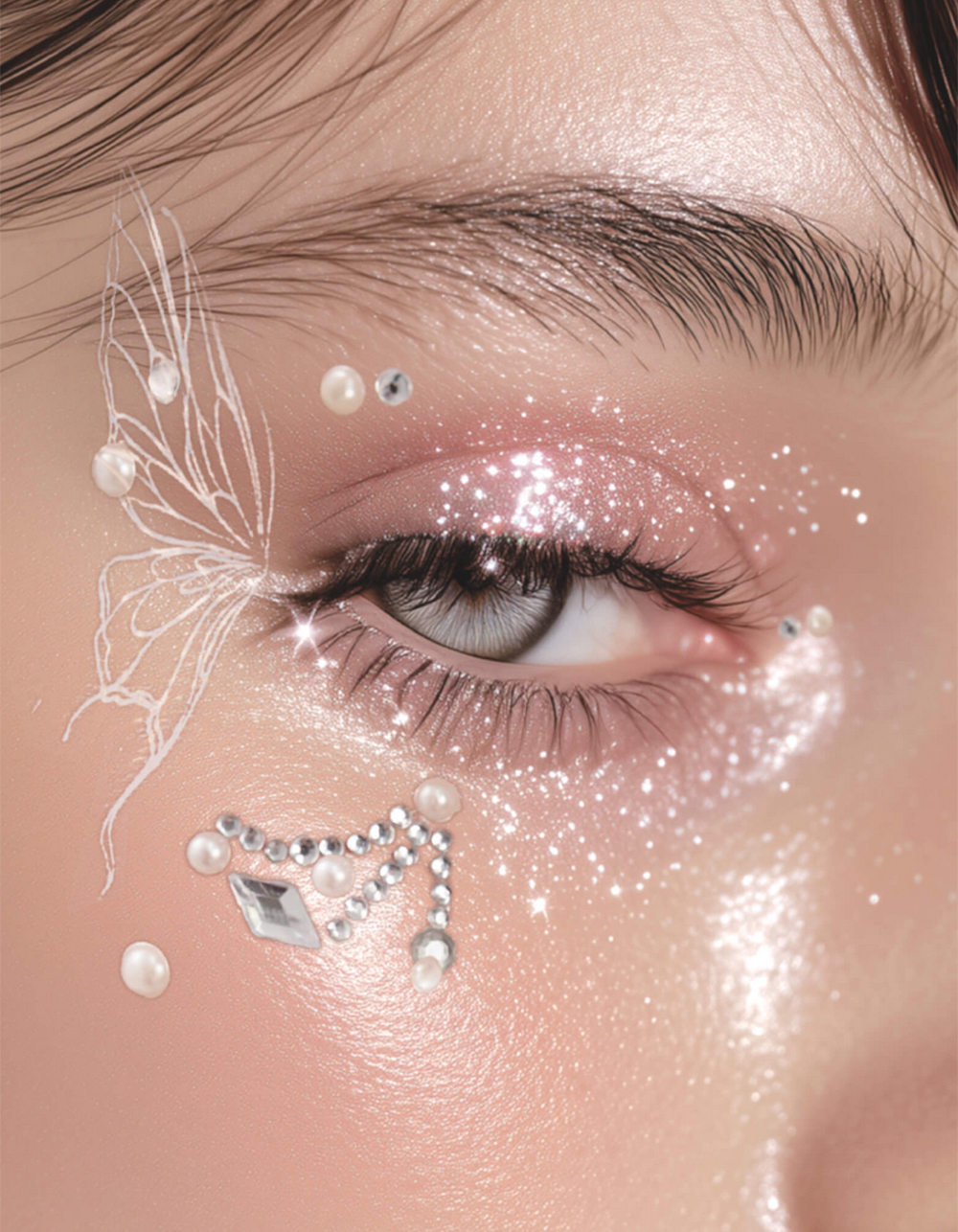 NEVER HAVE I EVER Whimsical Wings Face Adornments - SILVER