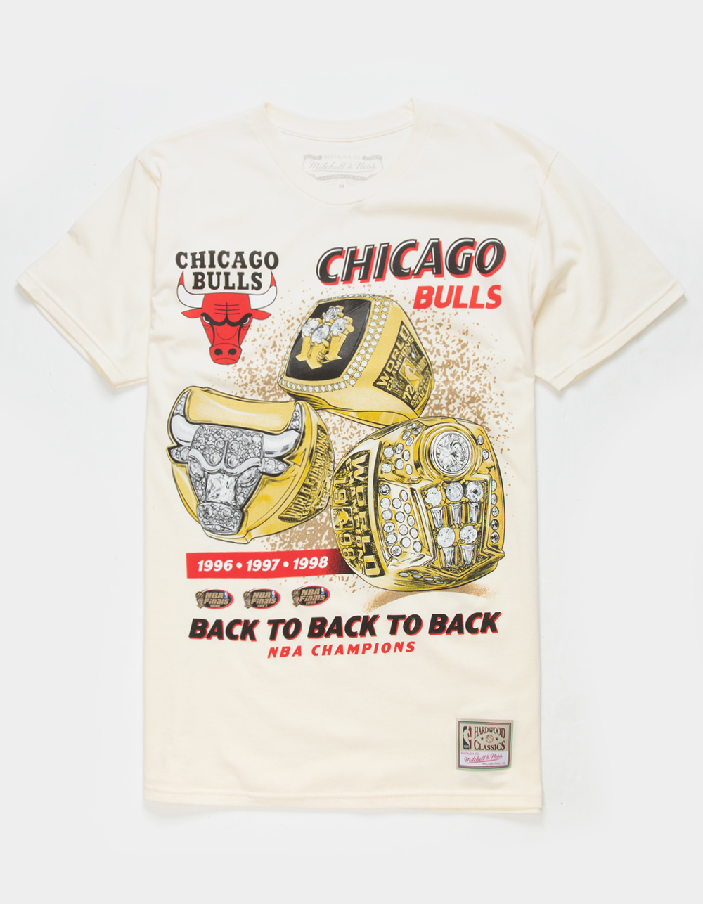 Men's Clothing Mitchell & Ness NBA Merch Take Out Tee Chicago Bulls White