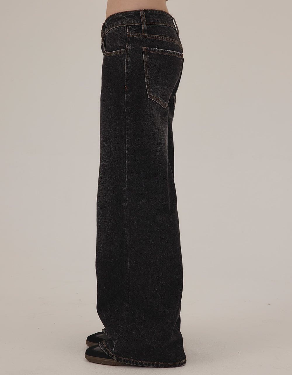RSQ Womens Low Rise Baggy Jeans - WASHED BLACK