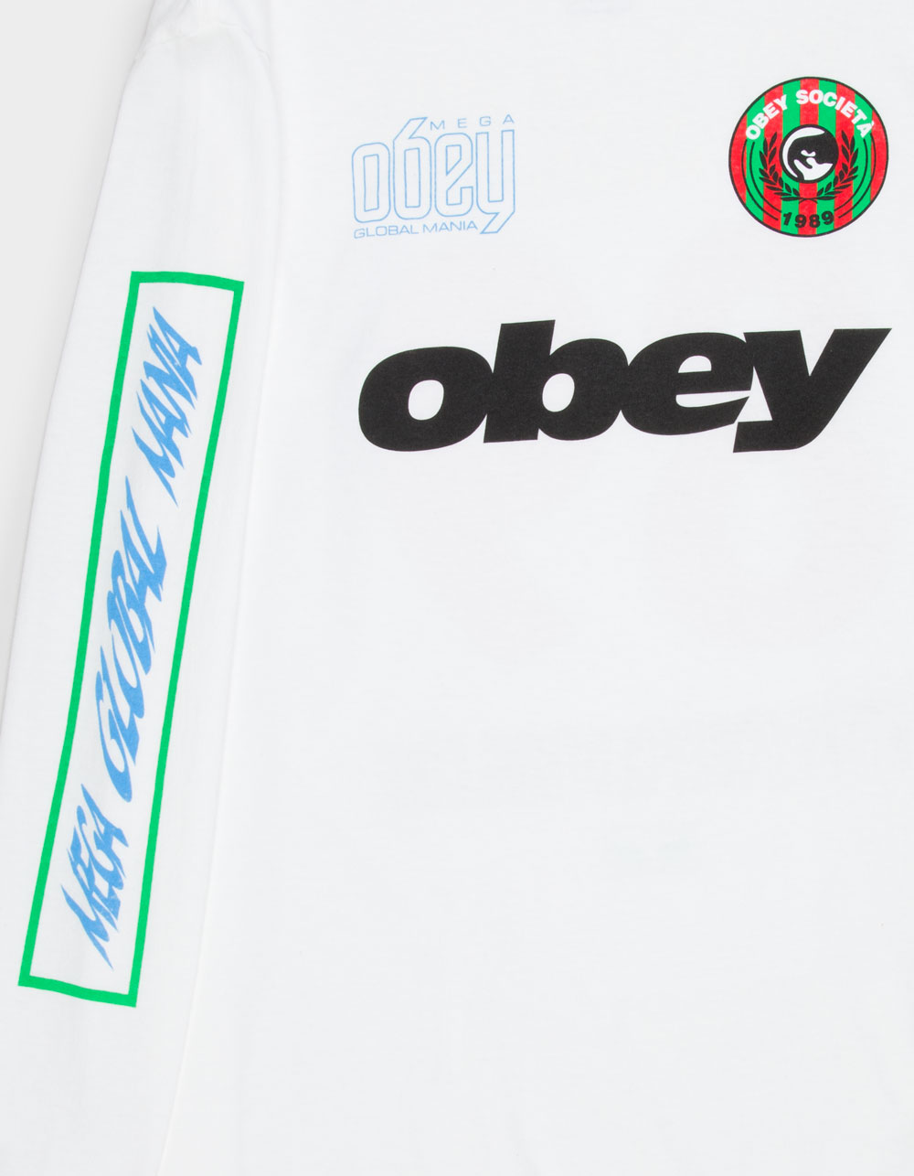 OBEY Mega Global Mana Mens Long Sleeve Tee - WHITE