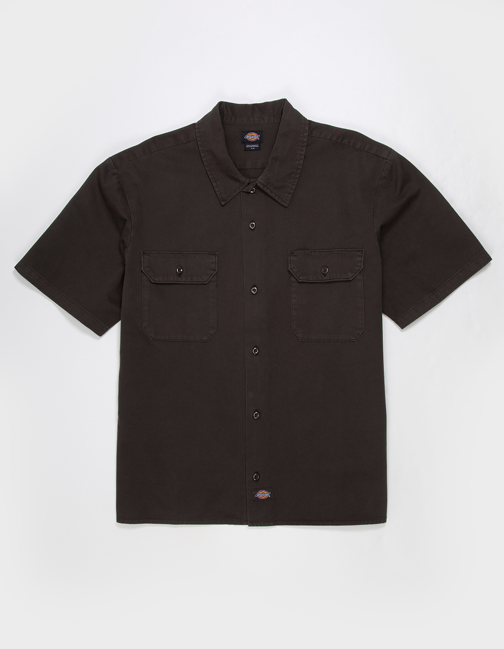 DICKIES Worn Mens Work Shirt - BROWN
