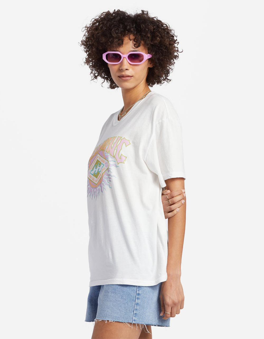 BILLABONG Around The Sun Womens Oversized Tee - WHITE