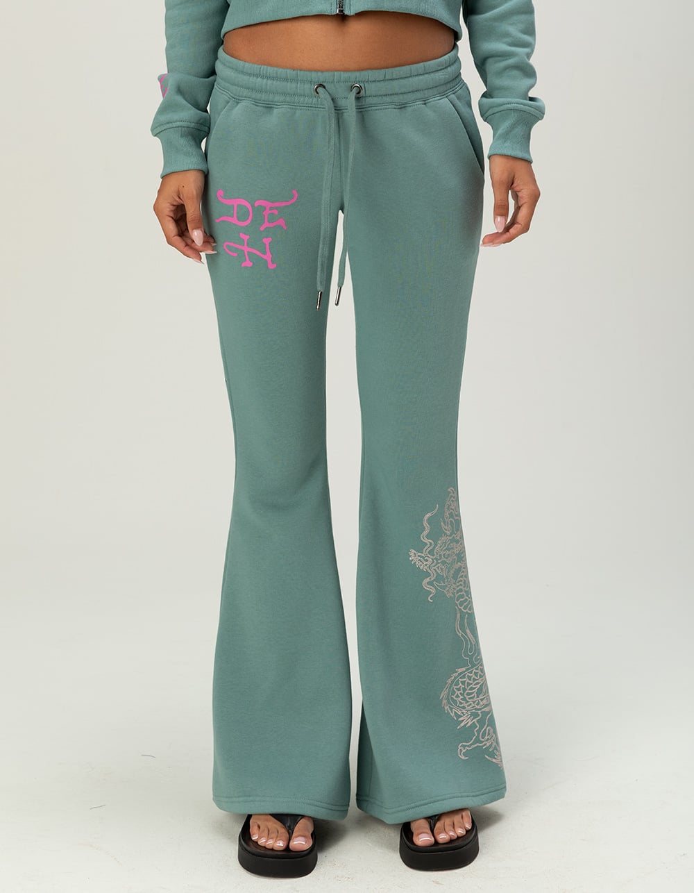 ED HARDY Panther Wings Womens Sweatpants - SEAFOAM