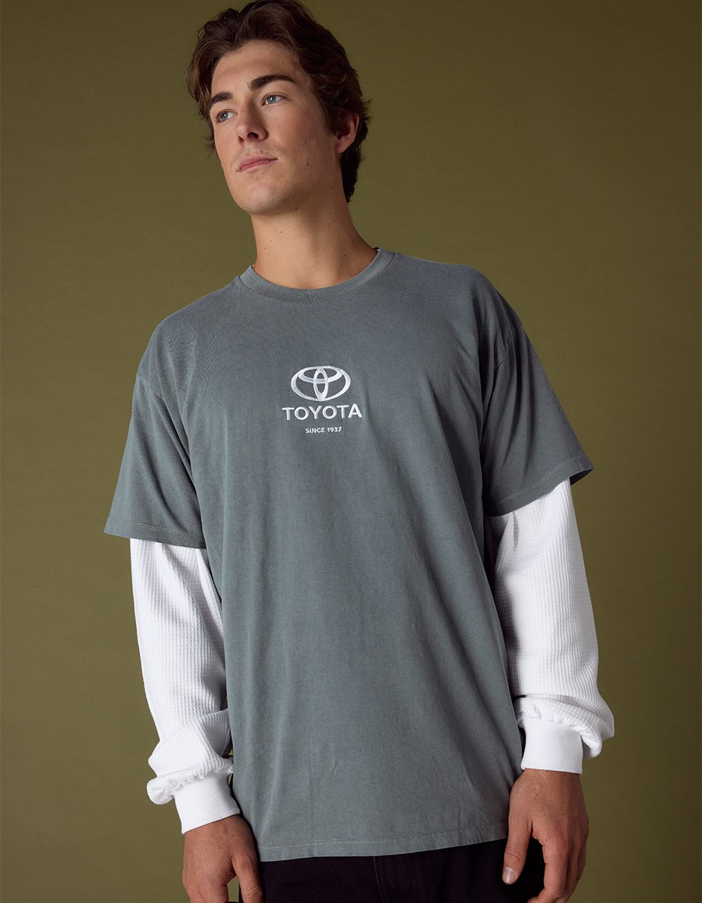 TOYOTA Embroidered Mens Tee - GREEN