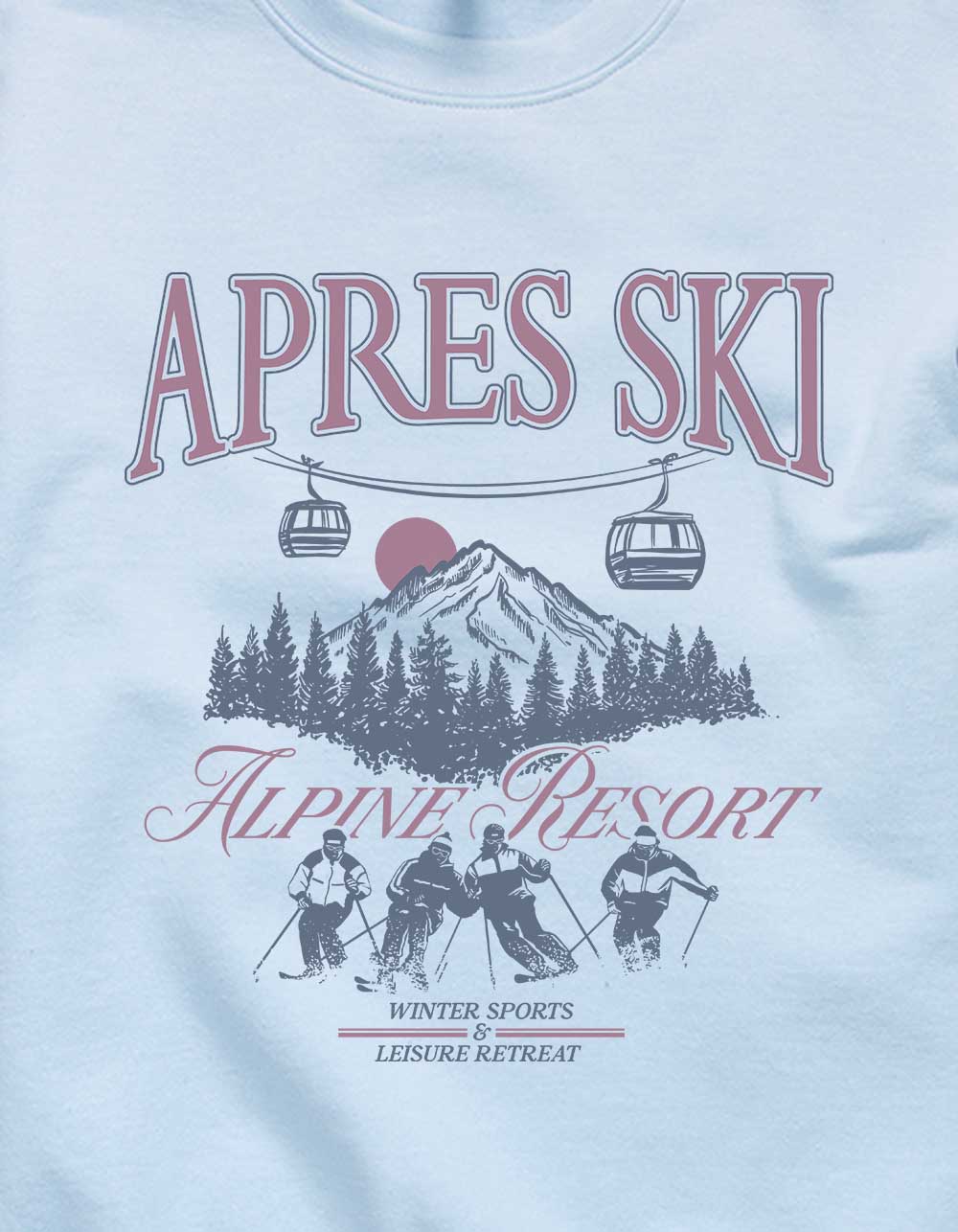 APRES SKI Alpine Resort Unisex Crewneck Sweatshirt - LIGHT BLUE