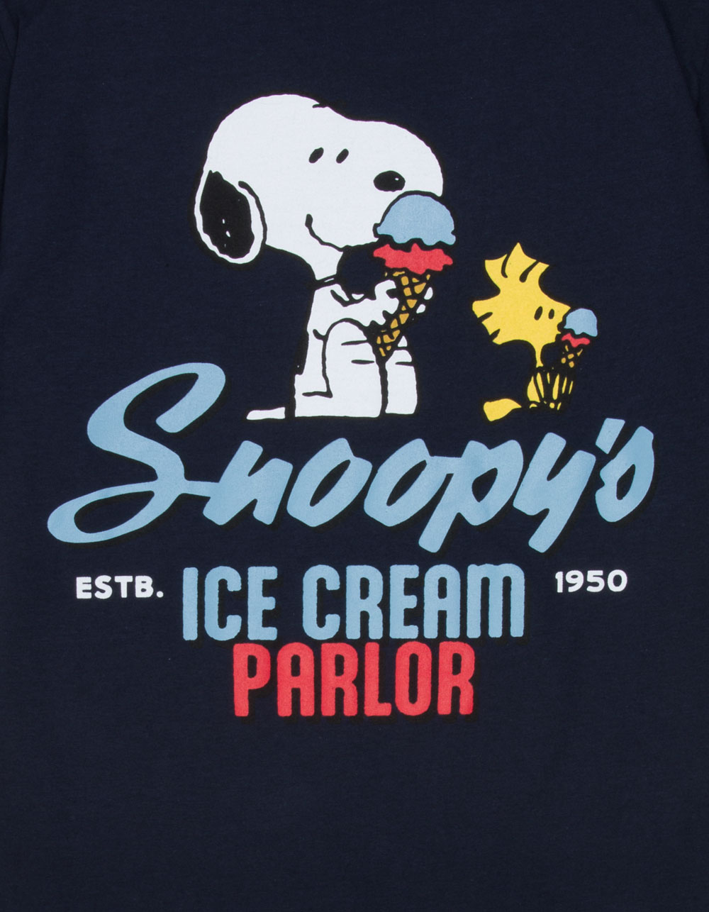 PEANUTS Ice Cream Parlor Boys Tee - NAVY