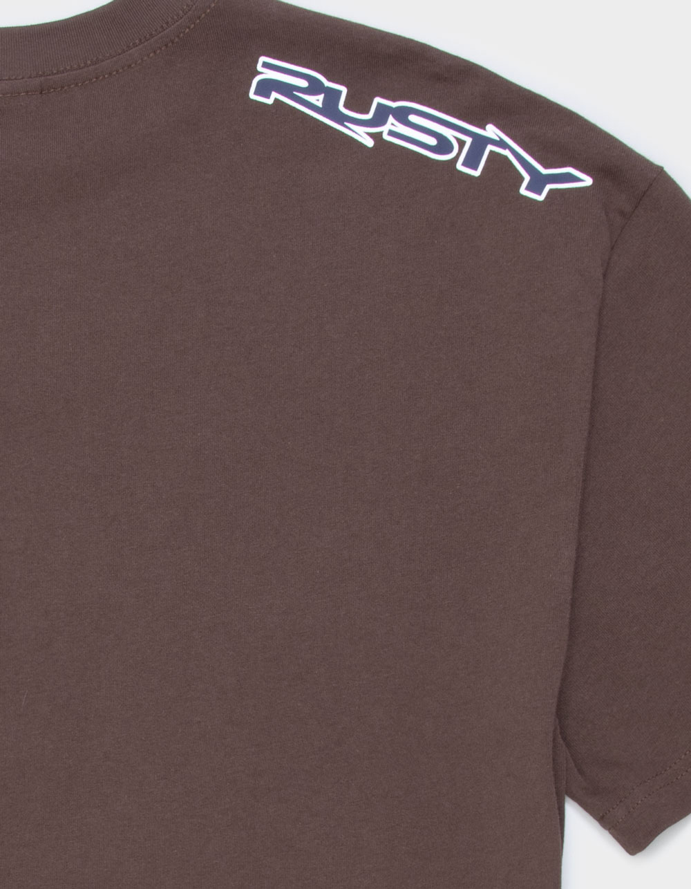 RUSTY Razor Mens Crop Tee - CHOCOLATE