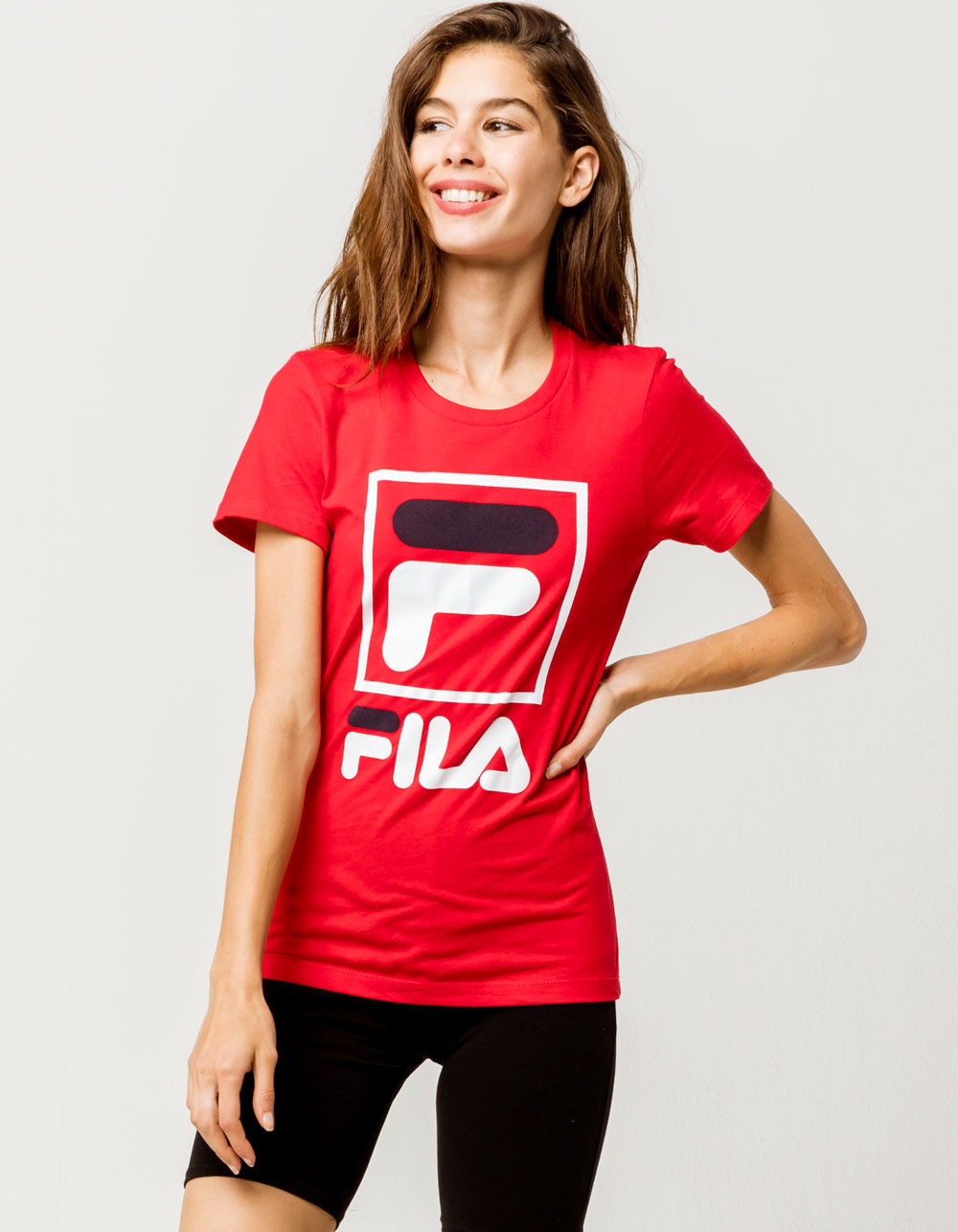 FILA Stacked Red Womens Tee image number 0