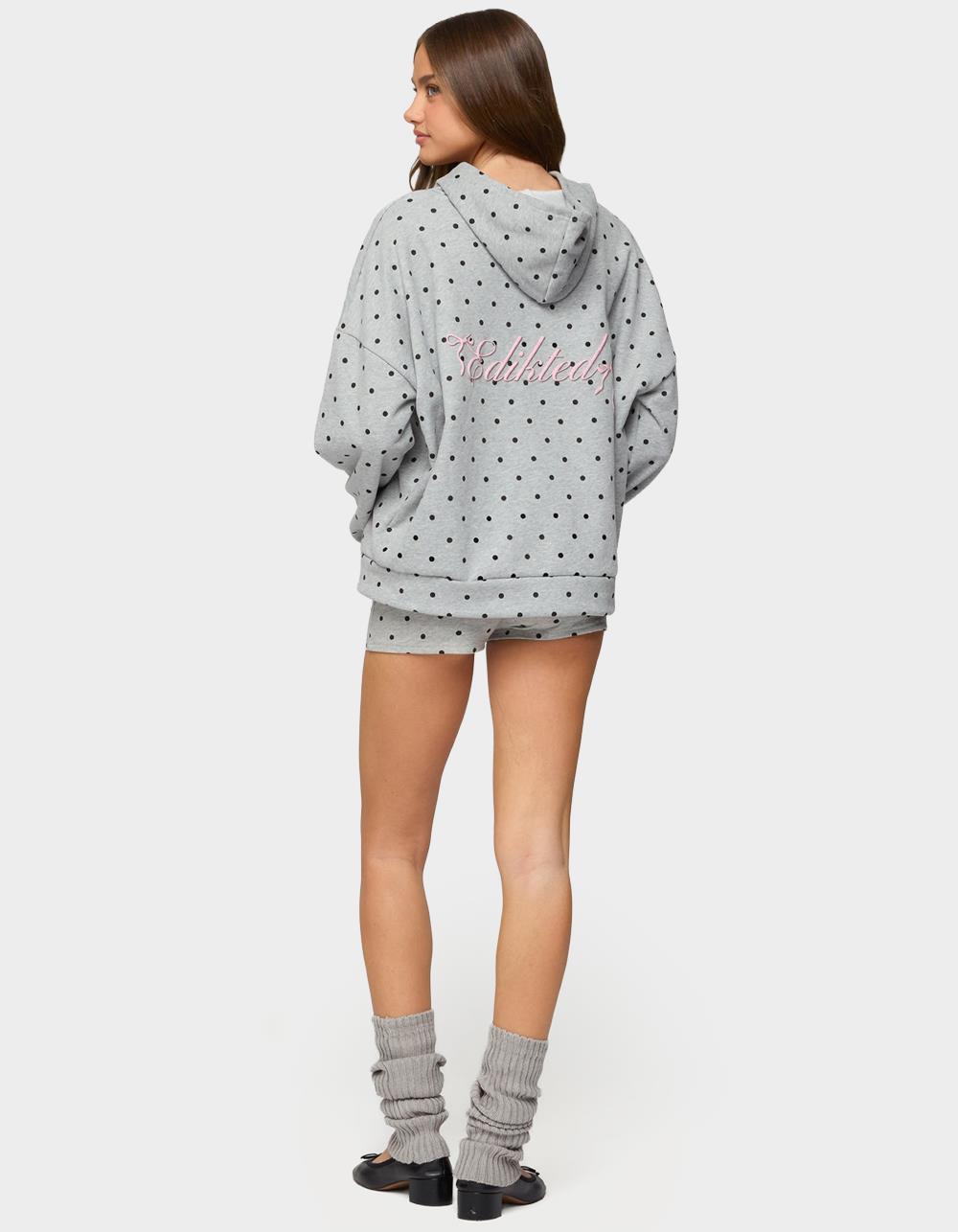 EDIKTED Chelsie Polka Dot Hoodie - GRAY