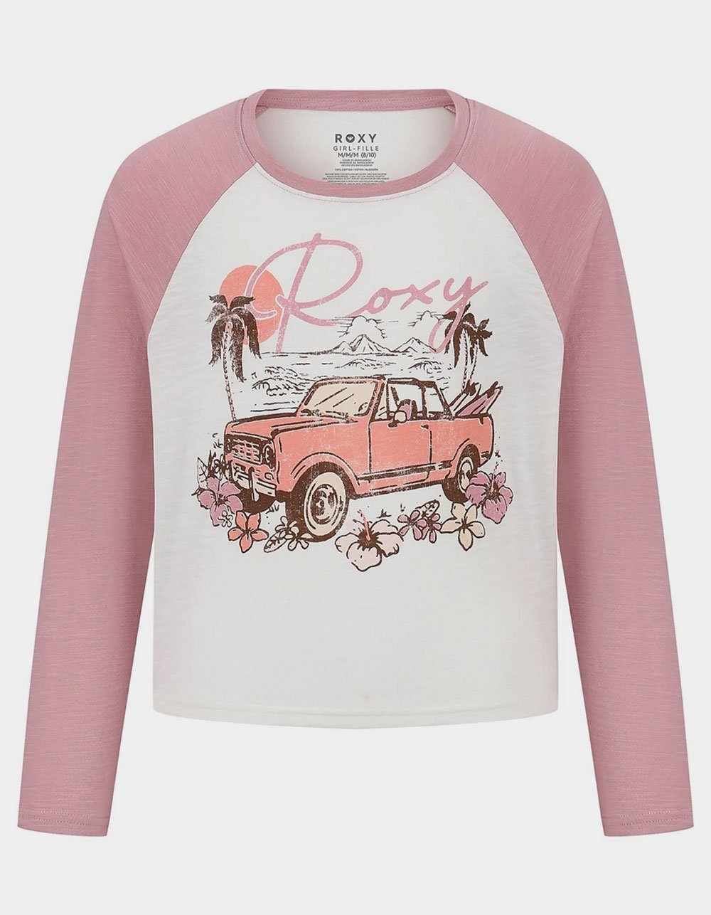 ROXY Off Road Girls Long Sleeve Raglan Tee - Cream Combo