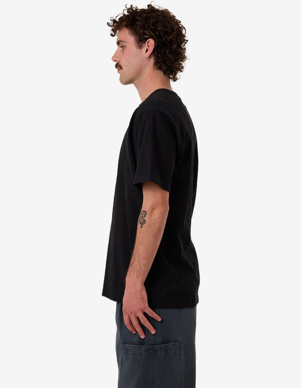 THRILLS Workwear Embroidered Mens Tee - BLACK