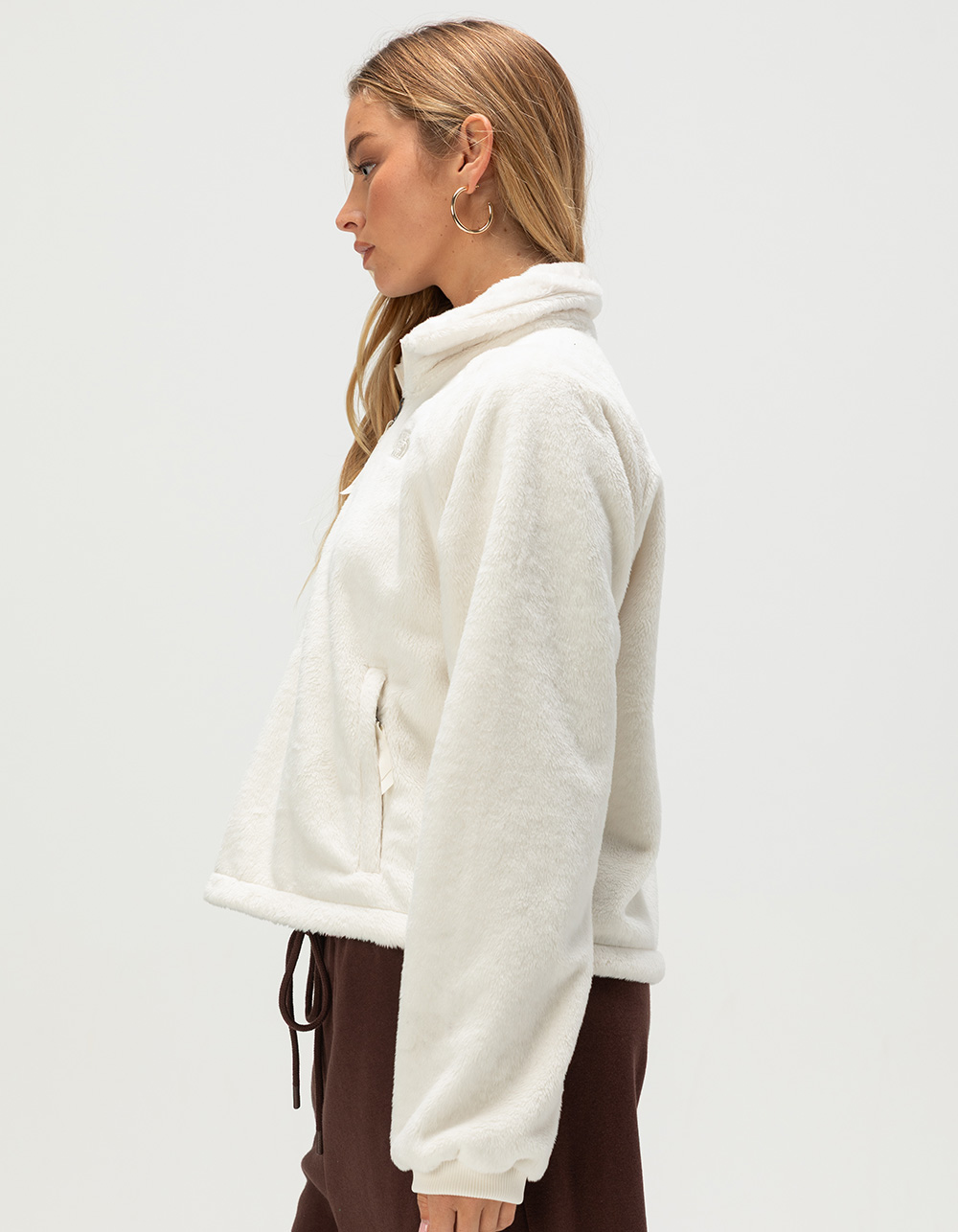 THE NORTH FACE Osito Lux Womens Quarter Zip Jacket - OFF WHITE