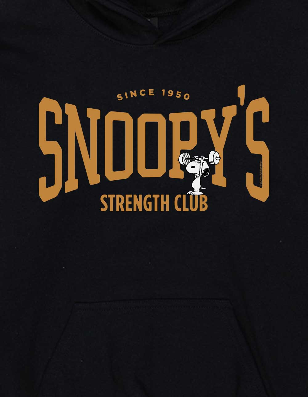 PEANUTS Snoopy's Strength Club Unisex Kids Hoodie - BLACK