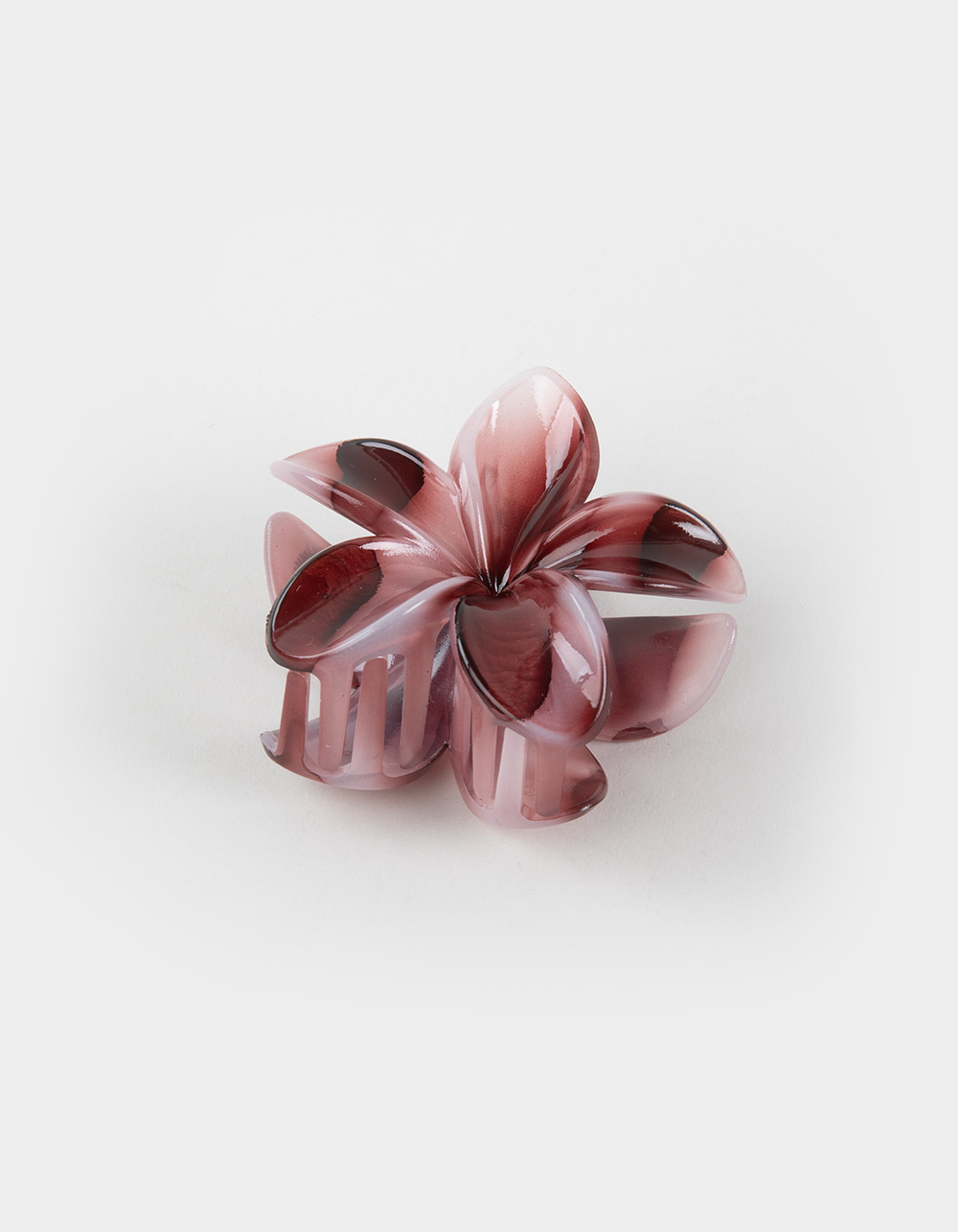 FULL TILT Printed Hawaiian Floral Claw Clip - BURGUNDY