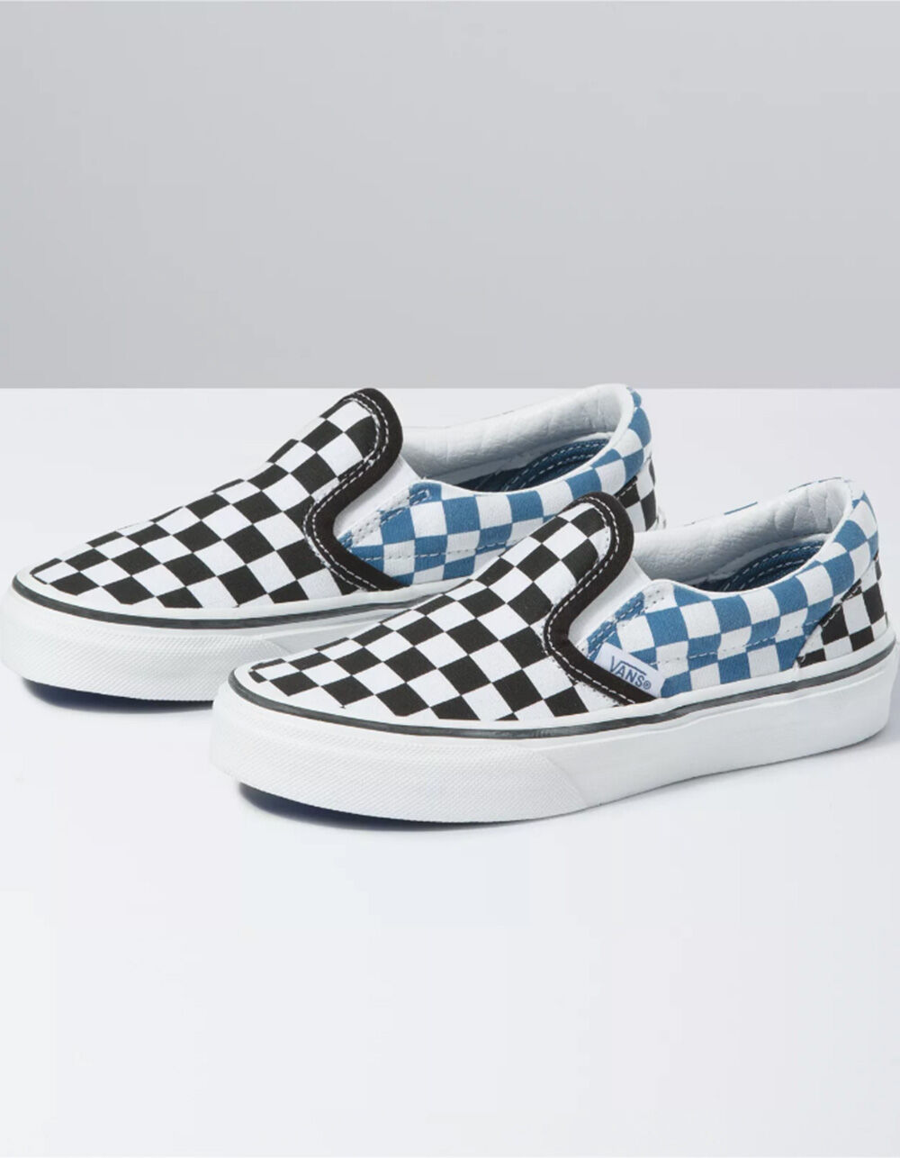 VANS Checkerboard Classic Slip-On Kids Shoes - BLACK/NAVY | Tillys