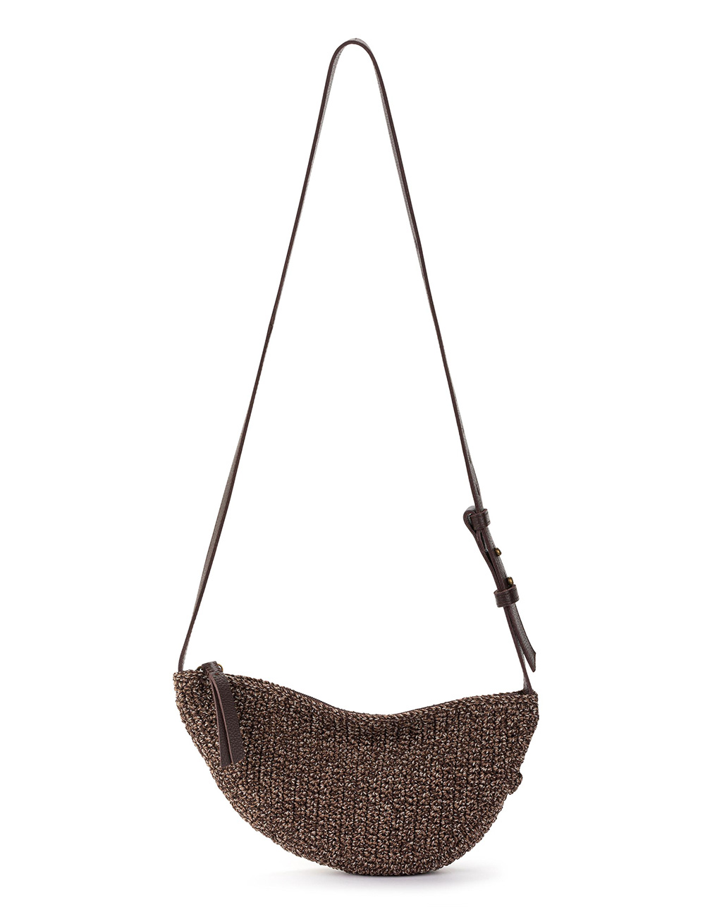 THE SAK Tess Crochet Sling Bag - HTHR BROWN