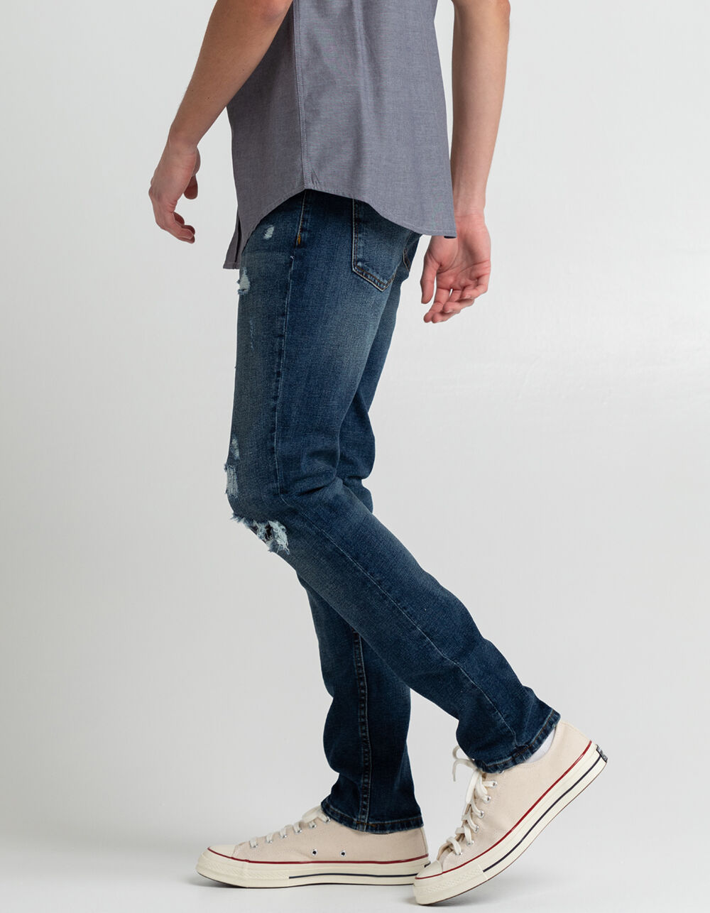 RSQ Slim Taper Mens Jeans - MEDIUM DESTRUCTED | Tillys