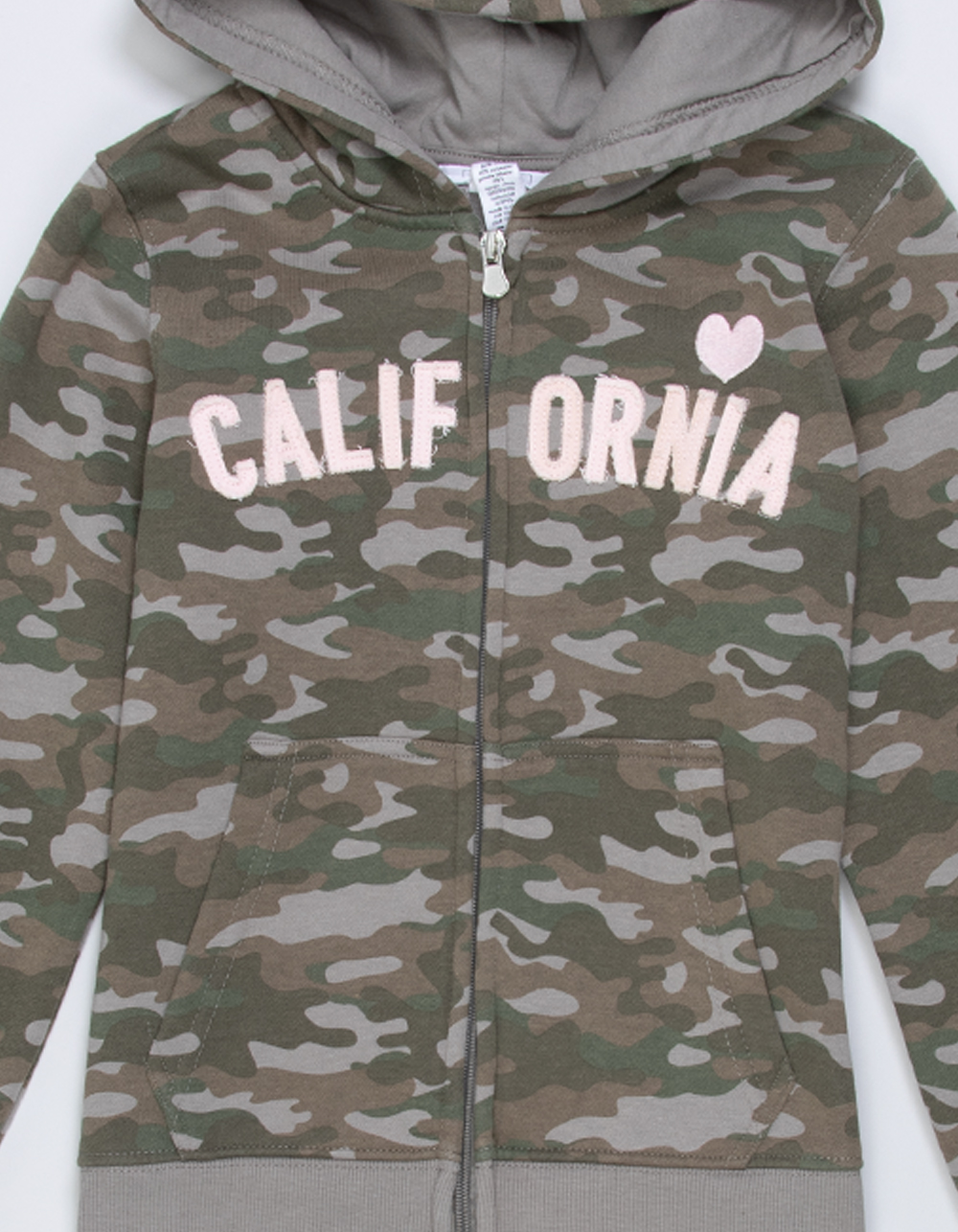 FULL TILT California CAMO Girls Zip-Up Hoodie