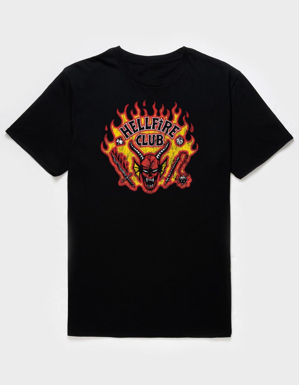 STRANGER THINGS Hellfire Club Scratch Unisex Tee - BLACK