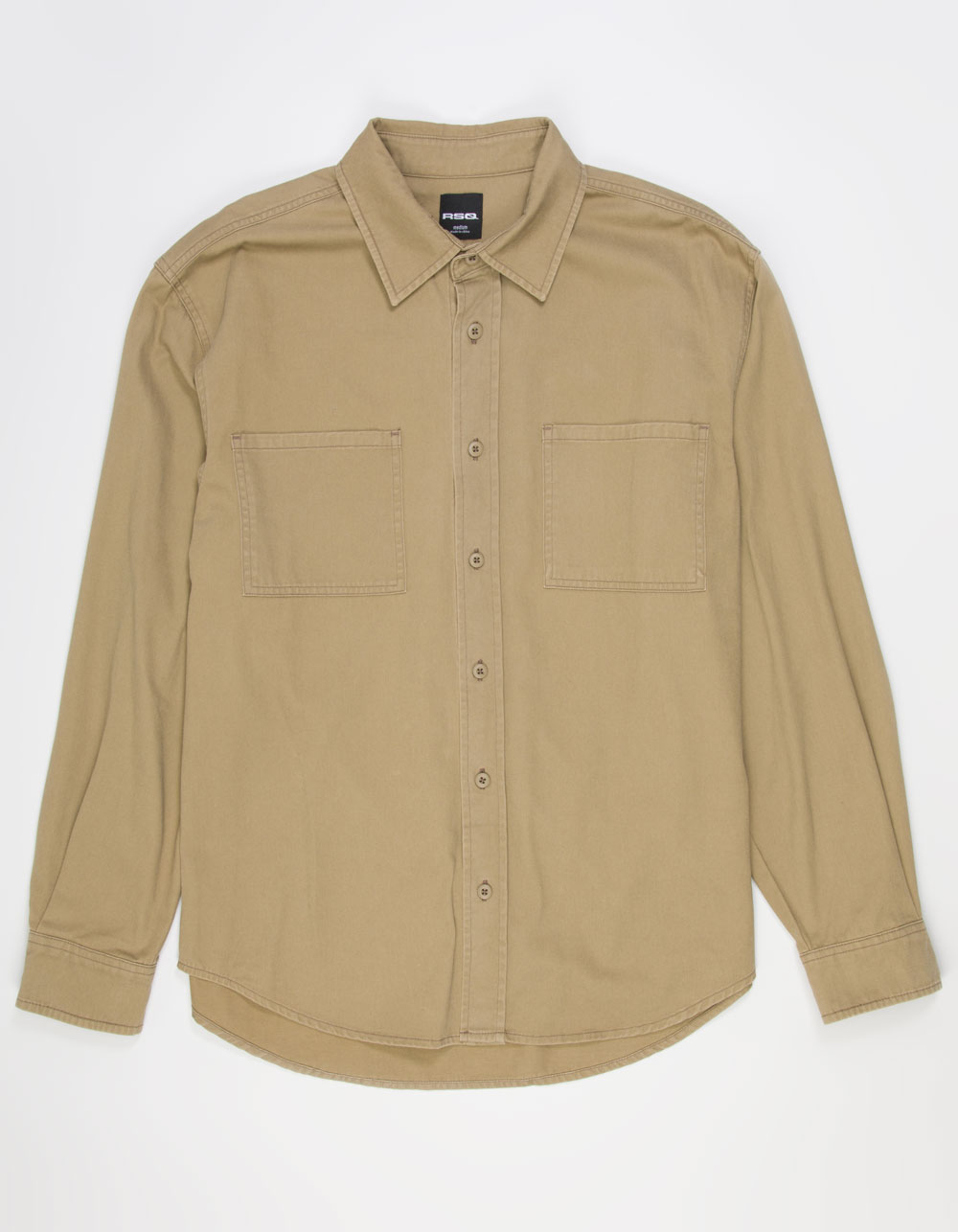 RSQ Mens Oversized Washed Twill Shirt - TAN