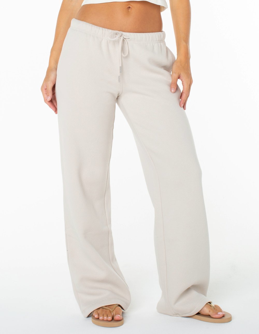 ROXY Ariel Wide Leg Womens Pant - LIGHT GRAY