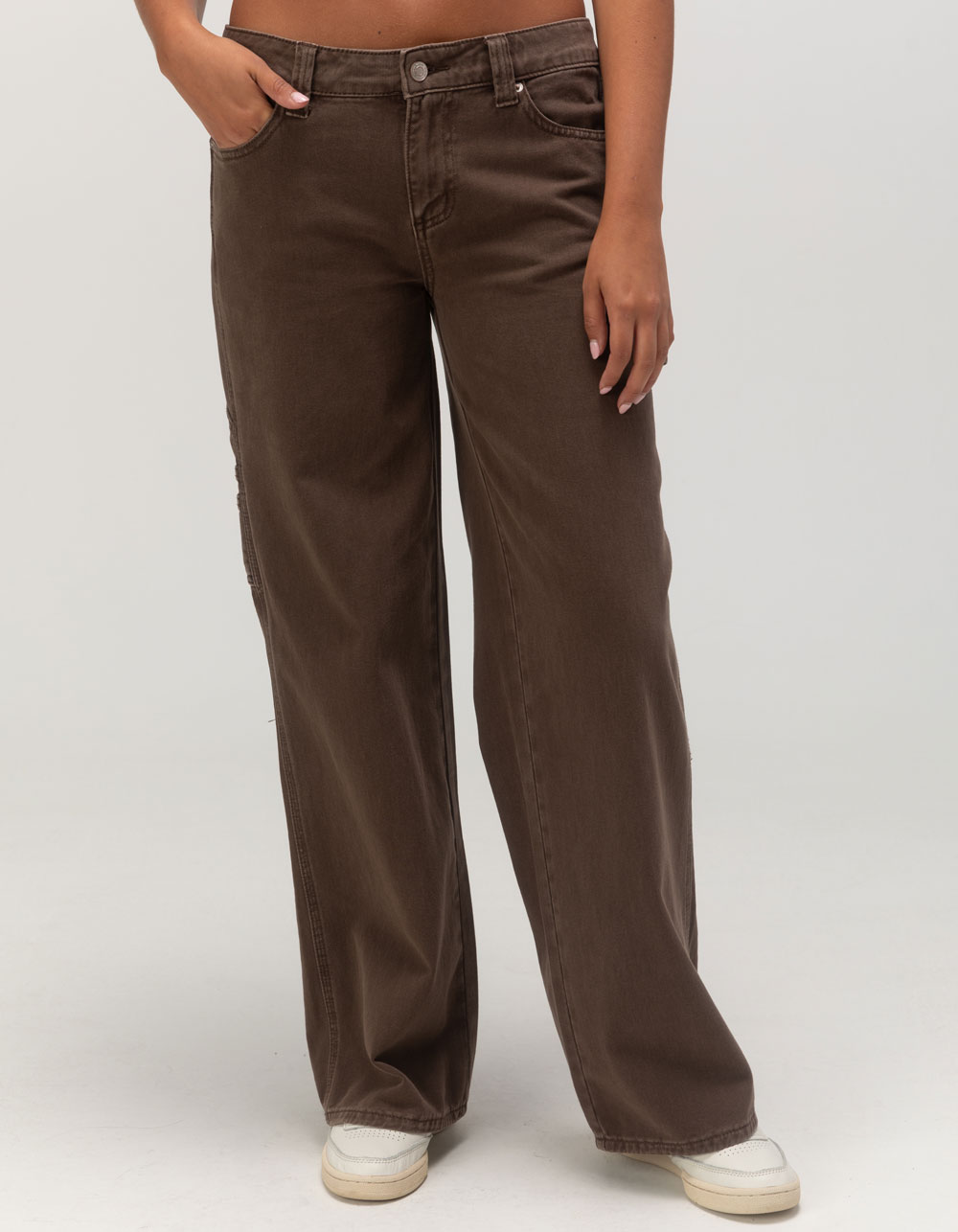 RSQ Womens Low Rise Baggy Carpenter Jeans - BROWN