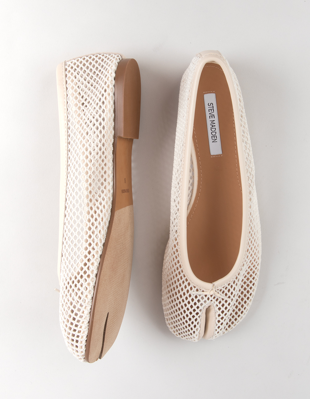 STEVE MADDEN Calico Mesh Womens Ballet Flats - BONE
