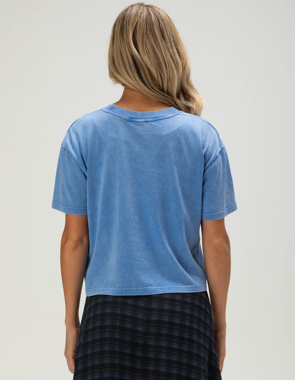 CHICKA-D Fresno State Short 'n Sweet Womens Crop Tee - BLUE