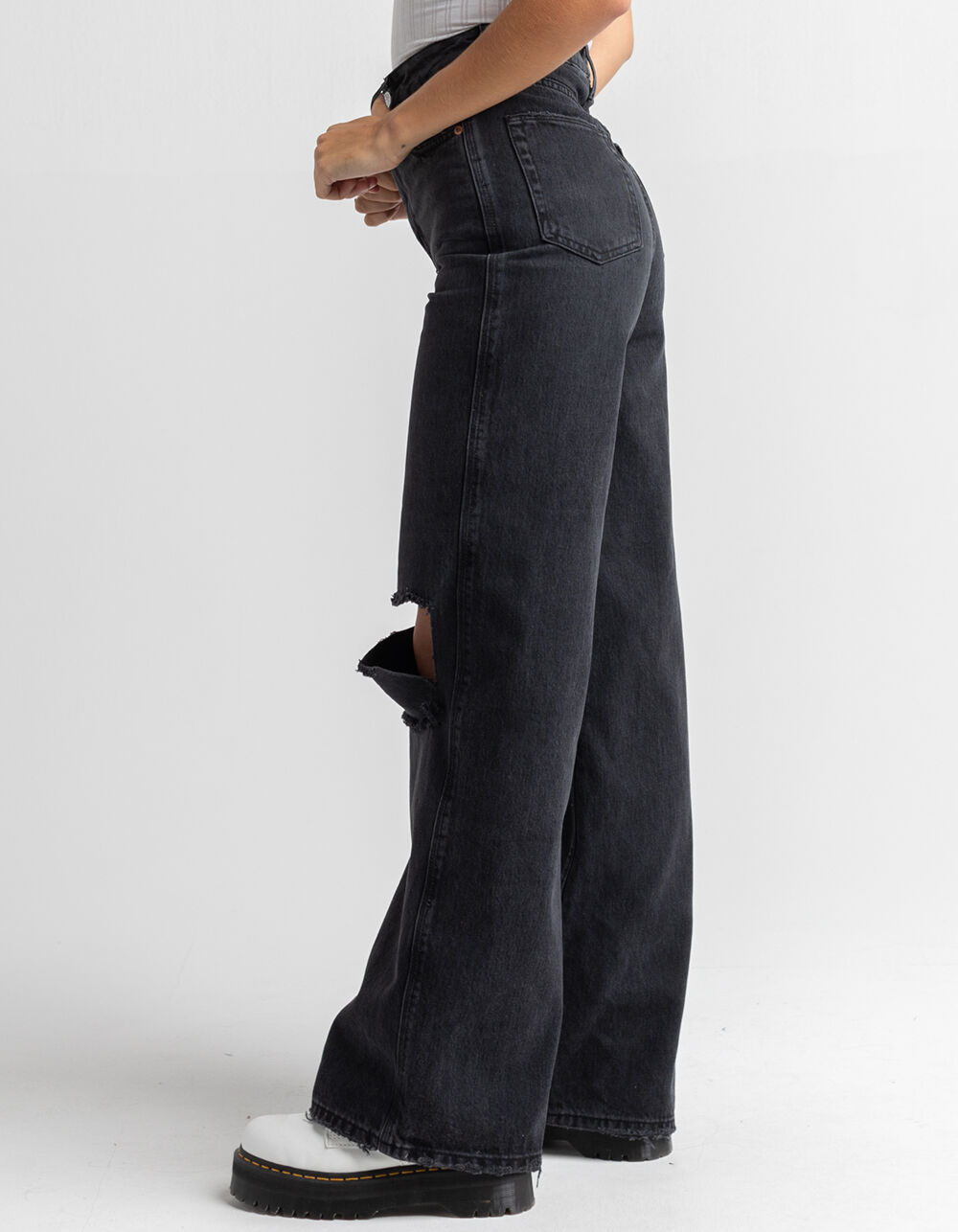 BDG Urban Outfitters Ripped Womens Puddle Jeans - BLACK | Tillys