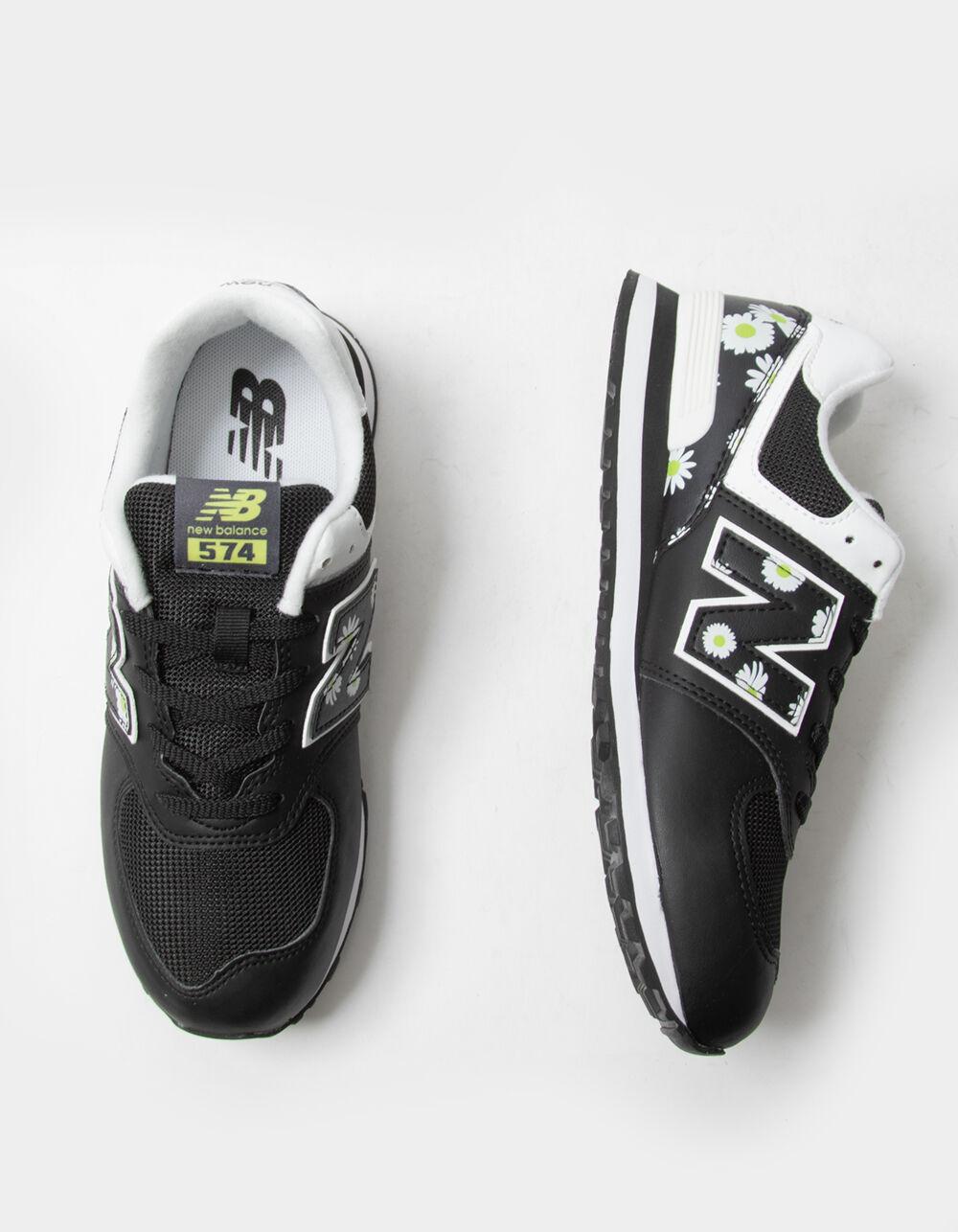 NEW BALANCE 574 Daisy Girls Shoes BLACK COMBO Tillys