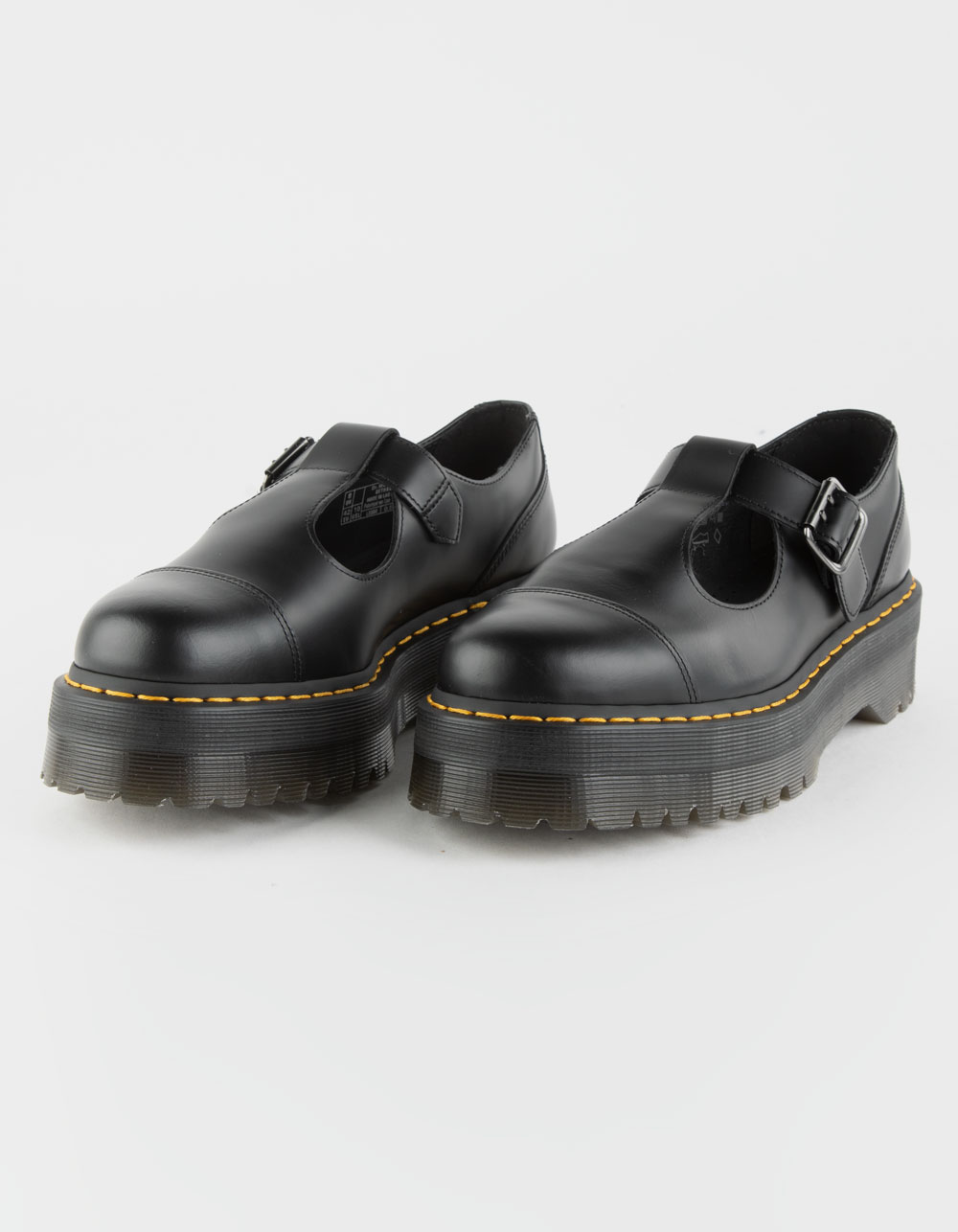 DR. MARTENS Bethan Womens Smooth Polished Leather Platform Mary Jane Shoes