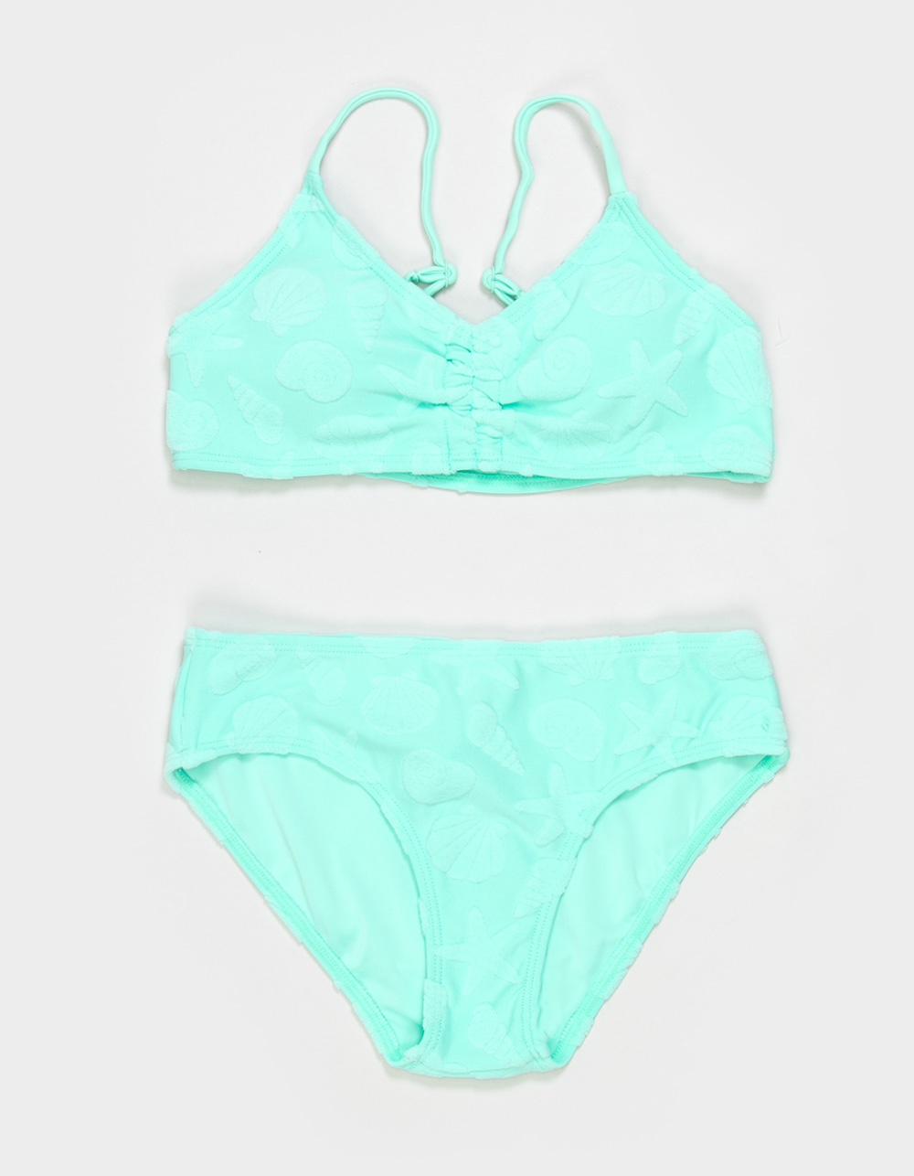 FULL TILT Girls Textured Bralette Bikini Set - MINT