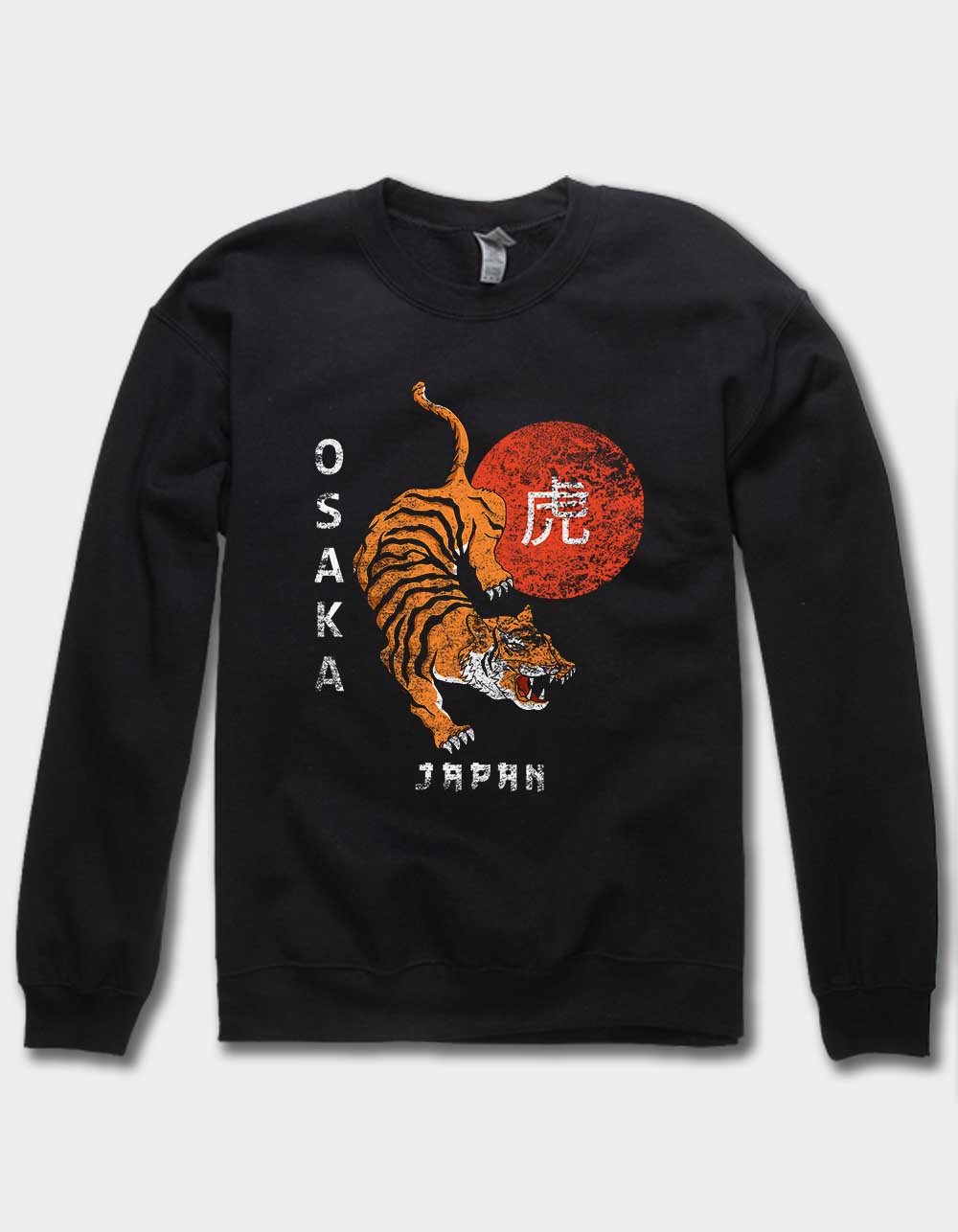 OSAKA Tiger Distressed Unisex Crewneck Sweatshirt