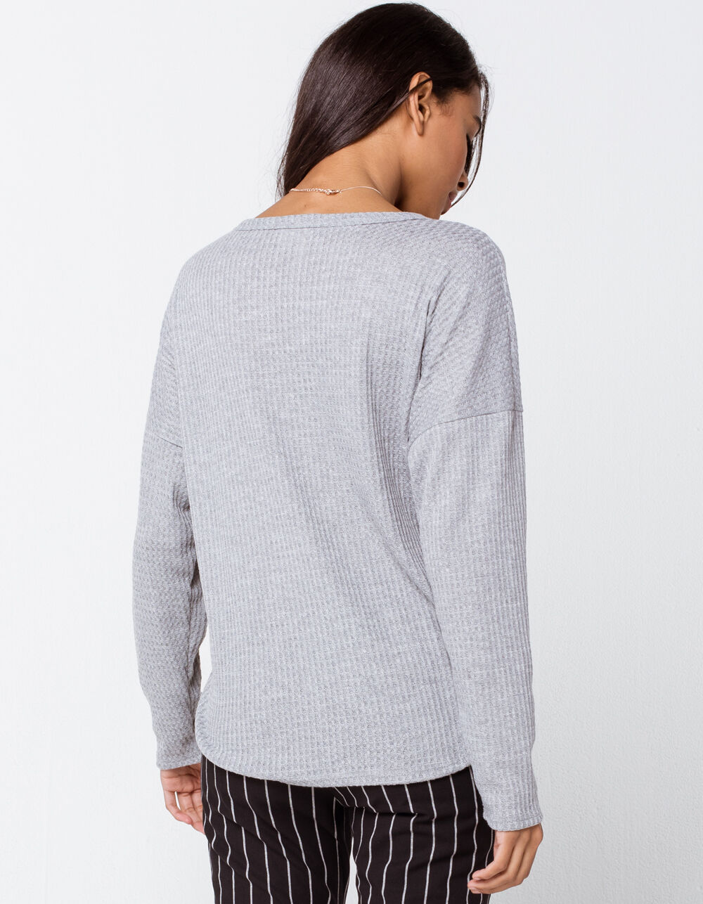 thermal front tie top