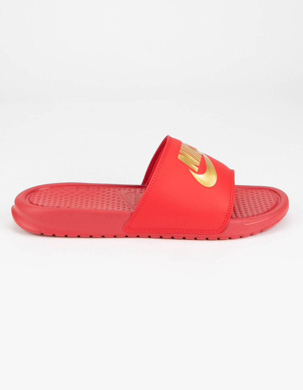 NIKE Benassi JDI Mens Red Slide Sandals image number 1