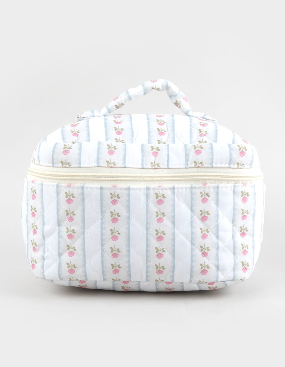 TILLYS Quilted Stripe Cosmetic Bag - WHITE COMBO