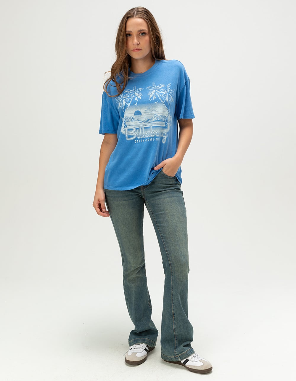 BILLABONG Sun Catcher Womens Oversized Tee - BLUE
