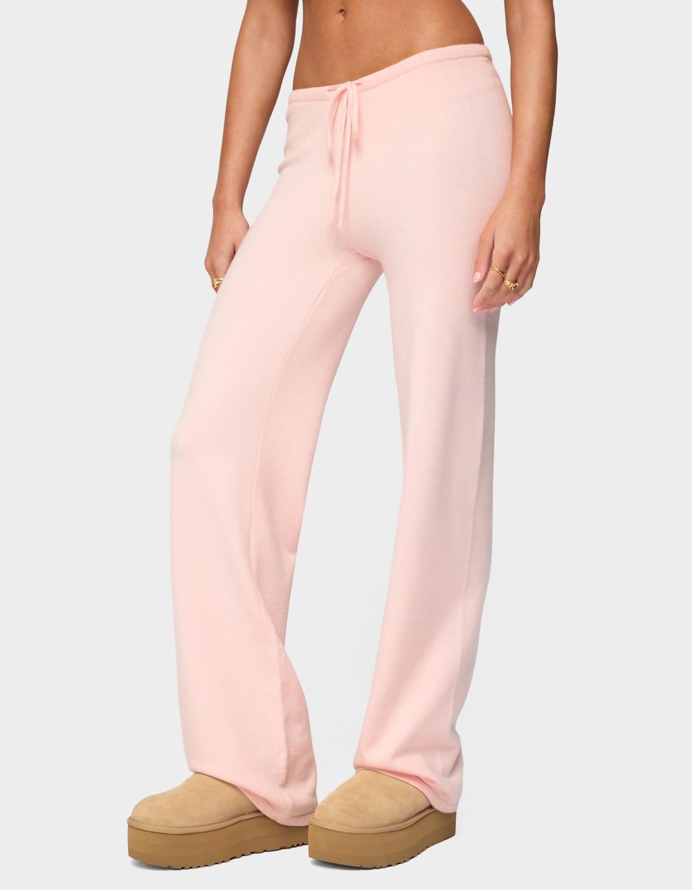 EDIKTED Montanna Knit Pants - LIGHT PINK
