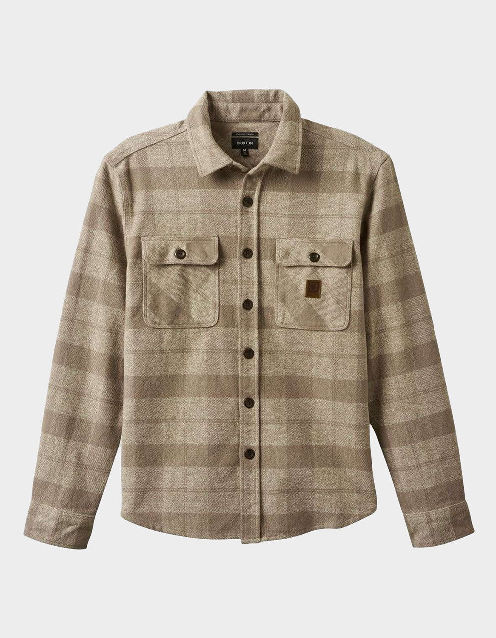 BRIXTON Bowery Mens Heavyweight Flannel - OFF WHITE