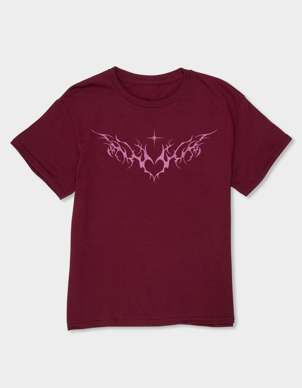 HEART Cyber Flames Unisex Kids Tee - MAROON