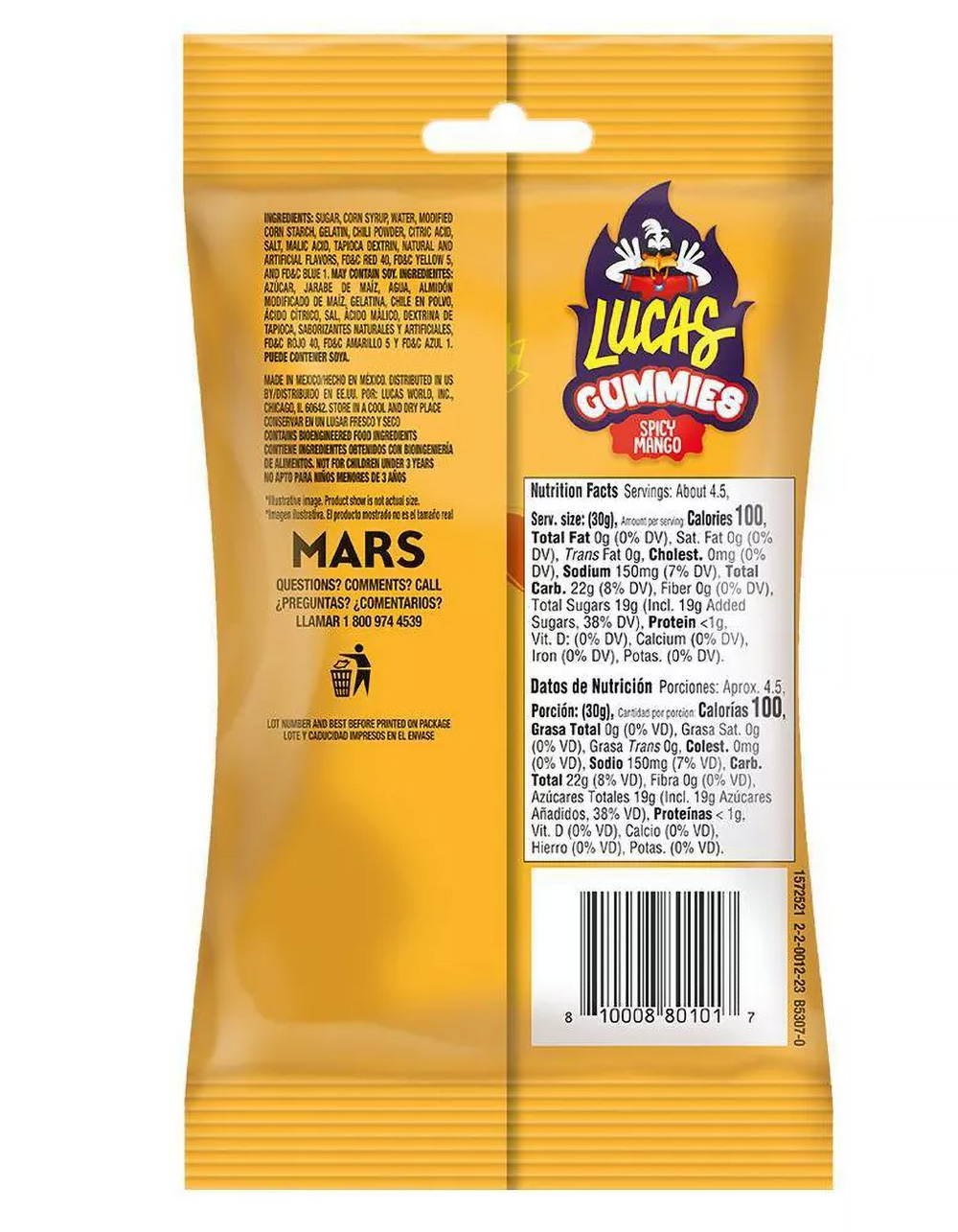 LUCAS Spicy Mango Gummy Candy - MULTI