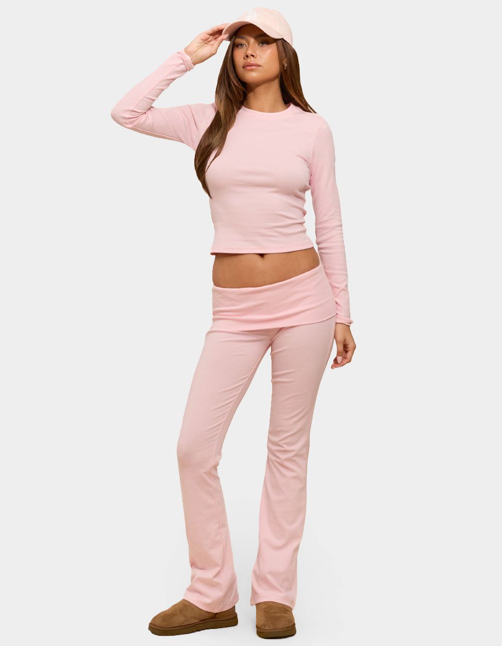 EDIKTED Ivanne Long Sleeve Tee - PINK
